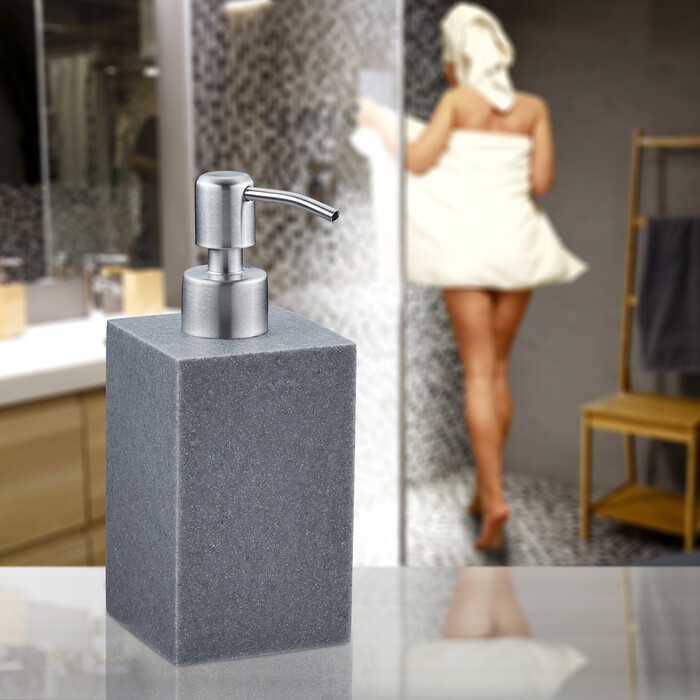 Relaxdays Stainless Steel Soap Dispenser, Rectangular