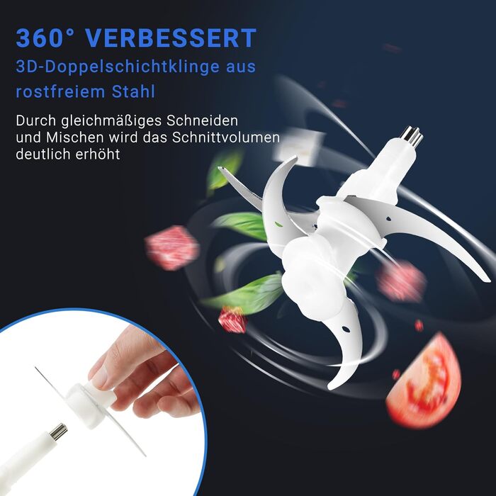 М'ясорубка електрична AMZCHEF для дому з 3 насадками, пристроєм для ковбас та набором кубе | Ідеально для фаршу, ковбасок та домашньої кухні (Сірий)