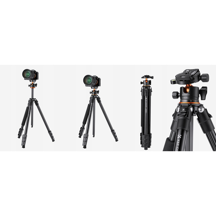 Штатив K&F Concept A234A1 з головкою BH-28L, 160 см, чорний