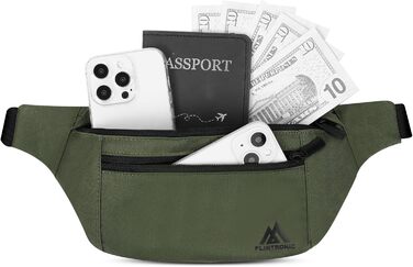 Поясна сумка Flintronic для чоловіків та жінок, стильна, для спорту, відпочинку та міста, зелена