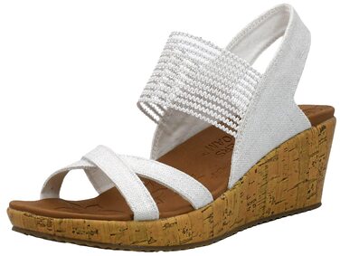 Skechers Beverlee - Бежеві кеди-платформа жіночі (40 EU, Natural Nat)