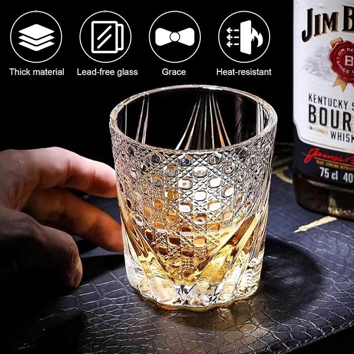 Набір склянок для віскі Shyllin, 2 шт., 268 мл, Tumbler Streamer Star, з подарунковою коробкою, для віскі, бурбону, рому, коктейлів, червоного вина