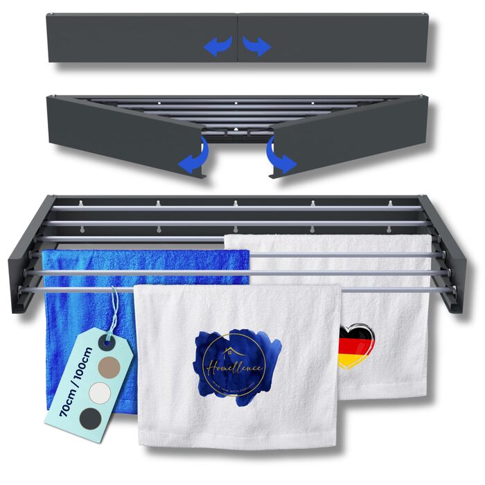 Настінна сушарка для білизни Homellence - висувна, 3.50м, білий/антрацит