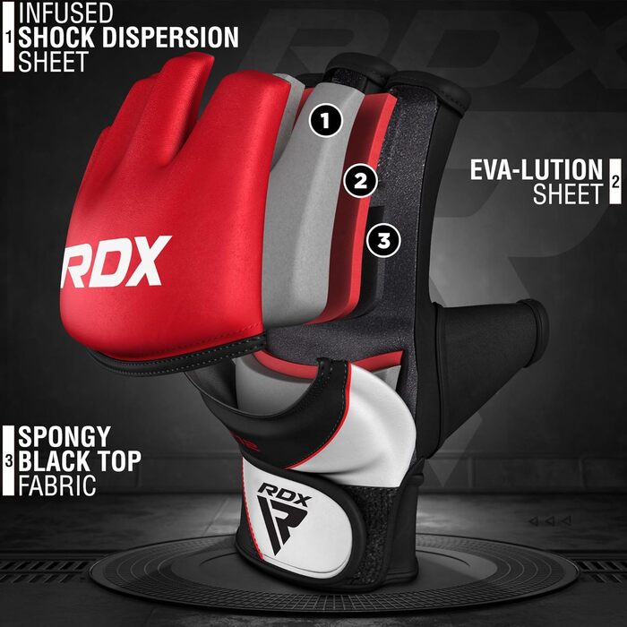 Боксерські рукавички RDX Profi MMA: шкіра Maya Hide, захист для спарингу, кікбоксингу, муай-тай, чоловічі/жіночі