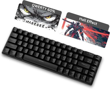 Механічна ігрова клавіатура MageGee MK-Box 68 клавіш (TKL), LED-підсвічування, з червоним перемикачем, для Windows/Mac/Laptop, сіра (Hall Effect)