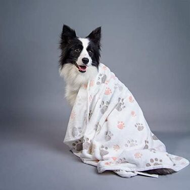 ALLISANDRO® Тепла та м'яка ковдра для домашніх тварин: ковдра для собак та котів з флісу, 200x150 см, бежева