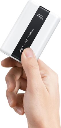 Power Bank VRURC 20000mAh: Швидка зарядка 22.5W, USB-C, 6 портів, LED-дисплей, для iPhone, Samsung, Huawei, iPad, Зелений