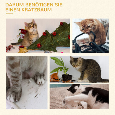 PawHut Драбина для котів велика 200 см XXL, багатоповерхова кімната для котів з гамаками, стійка для великих котів, сірого кольору