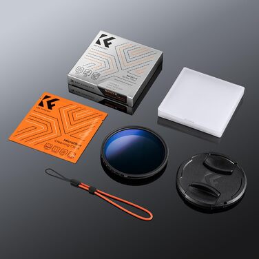 Фільтр ND K&F Concept K-Serie 43mm, змінний, ND2-400 (1-9 ступенів затемнення) з кришкою об'єктива