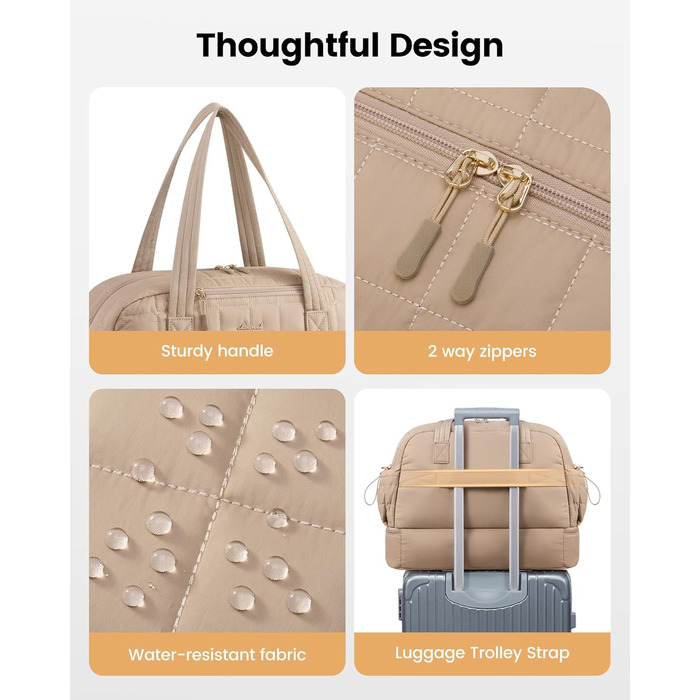 Сумка-мішок LOVEVOOK для подорожей, 35L: спортивна, для фітнесу, з відділенням для взуття та мокрих речей, ручна поклажа, для подорожей, відпустки, сірий+бежевий