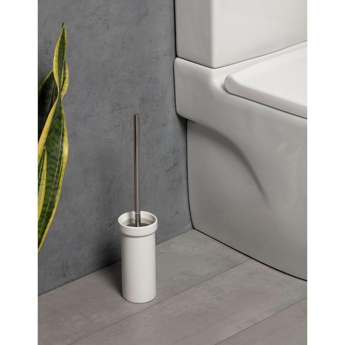 TATAY Klobürste: Елегантна щітка для унітазу з полірезину | Дизайн для ванної кімнати | Модель для столу | 10,1 x 10,1 x 35,5 см | Колекція Saigon | Бежевий (Slim Bürste)