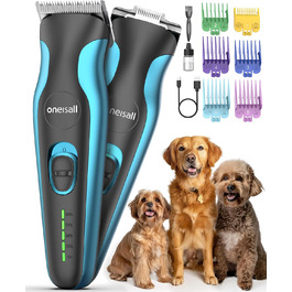 Професійна машинка для стрижки собак та котів Oneisall 2-в-1 з тримером для лап, для довгошерстих та сплутаних порід, потужна машинка для грумінгу