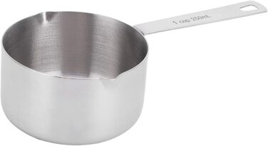 FBHappiness Stainless Steel 304 Measuring Cup, Metal Measuring Spoons, Baking Measuring Spoons with Scale, Cake Measuring Spoons for Kitchen, Household Scale (Size: 1/3 Cup 80 ml) (1 Cup 250 ml)