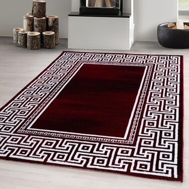 Килим для вітальні, спальні, кухні 140x200 см Чорний, сучасний дизайн, короткий ворс, легко миється, м'який