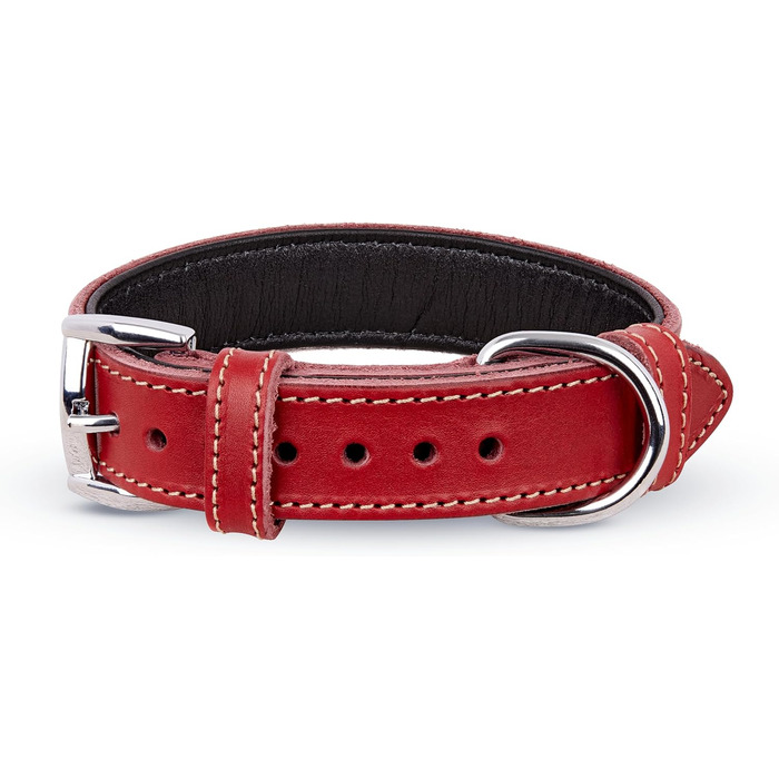 Нашийник для собак з м'якої шкіри, міцний та довговічний. Підходить для собак маленьких, середніх та великих порід. Розмір: 28-36 см (Червоний)