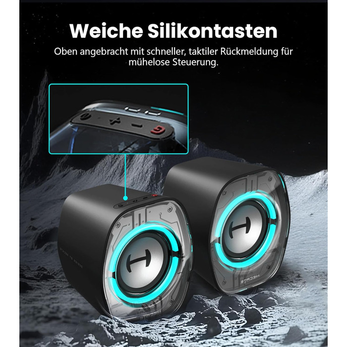 Комп'ютерні колонки Edifier G1000 II з RGB-підсвічуванням, Bluetooth, USB-C, AUX, для PC, PS5, Switch (чорний)