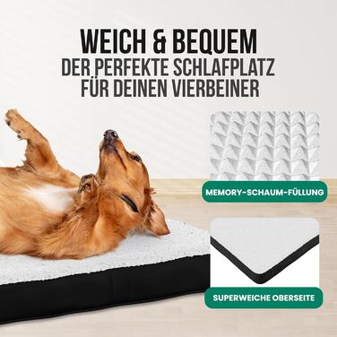 Ортопедичне ліжко для собак Avalo S - 45x65 см - Миється/Піна з пам'яті/Нековзке - Ортопедична подушка для собак Avalo