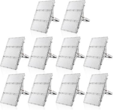 Ankishi LED Floodlights Outdoor, IP65 Waterproof, Super Bright 6500K Cool White Outdoor Light 30000LM Floodlight Spotlight for Sports Field, Garage, Garden, Backyard (Cool White, 10 PACK 300W)