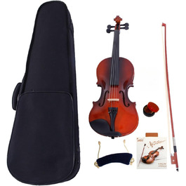 Скряпіна 4/4 Violin Set - Повний Розмір, Скряпіна, з Аркою, Струною, Смичком, Підпоркою та Високоякісною скрипкою з Масиву Дерева для Початківців (Натуральні Кольори)