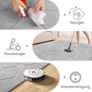 Килим для вітальні та дитячої кімнати сірого кольору, 140x200 см. М'який, з коротким ворсом, легко миється. Килим для спальні та дитячої кімнати.