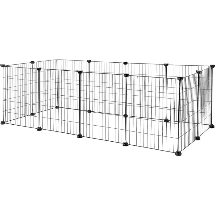 Вольєр для кроликів Lionto: міцний метал, 144x74x46 см, розширюваний, просте збирання та чистка, для дому та вулиці