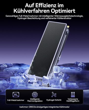 SSD Orico IG740PRO 4TB PCIe 4.0 NVMe M.2 - Швидкість до 7100 МБ/с, 3D NAND TLC, з радіатором для ПК, ноутбука та PS5