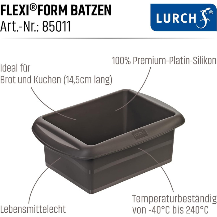Набір форм для випікання хліба Lurch FlexiForm Batzen, 2 шт, силіконові, 14,5×10,5 см, коричневі, без BPA