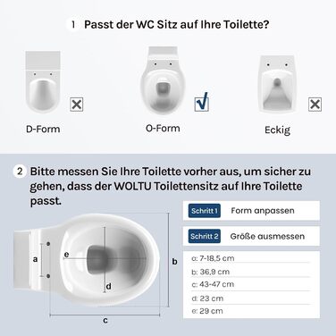 Сидіння для унітаза WOLTU з мікроліфтом (Softclose), матеріал Duroplast, овальна форма, функція швидкого зняття Quick Release, сіре