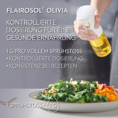 Розпилювач олії Flairrosol Olivia 130 мл зі скляною пляшкою, золотий колір. Дозатор для олії з контролем порцій для кухні, салатів, грилю та випічки