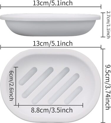 Набір мильниць Topsky (2 шт.): для ванної та кухні, легке очищення, суха мильниця