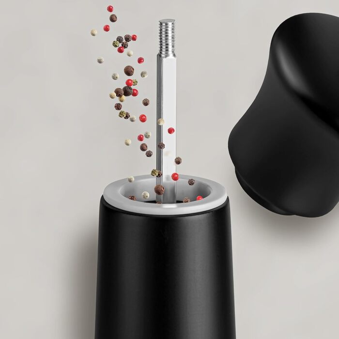 Black Sweden Home® Design Salt and Pepper Grinder Black - 22cm - Ceramic Grinder - Large Spice Grinder - Pepper Salt Grinder Set - Simple in Black & Black - 2 Pieces