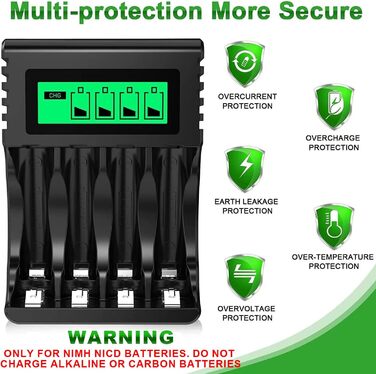 Швидкий зарядний пристрій PowerOWL для акумуляторів NI-MH/NI-CD AA/AAA з LCD-дисплеєм та USB