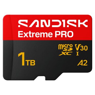 Карта пам'яті SanDisk Extreme PRO microSDXC UHS-I 1 TB з SD-адаптером, швидкість читання до 195 МБ/с, V10, U1, C10, A1 для смартфонів, планшетів, камер та ноутбуків