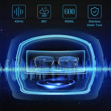 Ультразвукова мийка VLOXO 600мл – 42 кГц для ювелірних виробів, інструментів, зубних протезів та годинників, нержавіюча сталь, тиха робота, 50W (білий)