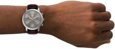 Годинник чоловічий Fossil Neutra Chronograph, кварцовий, шкіряний ремінець (коричневий/срібний)