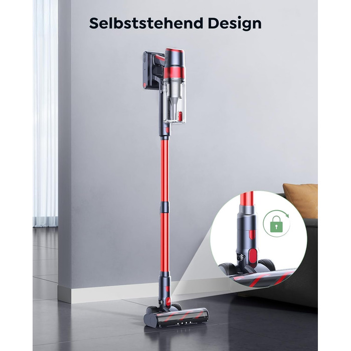 Бездротовий акумуляторний пилосос SunSare 50KPa/600W з автоматичним режимом, док-станцією та сенсорним екраном