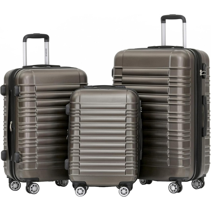 Набір валіз Beibye Hartschalen з твін-колесами (кофе, набір)