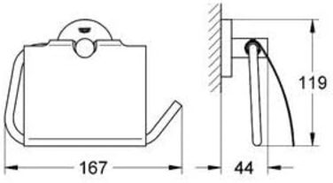 GROHE Essentials Bundle | Toilet Brush Set & Essentials Toilet Paper Roll Holder | with lid, chrome