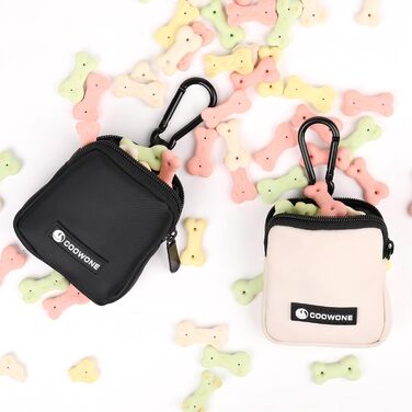 Сумка для ласощів для собак COOWONE з кликером, водонепроникна, з тримачем для пакетів, чорно-бежева