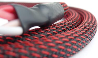 Акустичний кабель Dynavox Perfect Sound High-End з банановими роз'ємами, 2м, чорний/червоний, пара