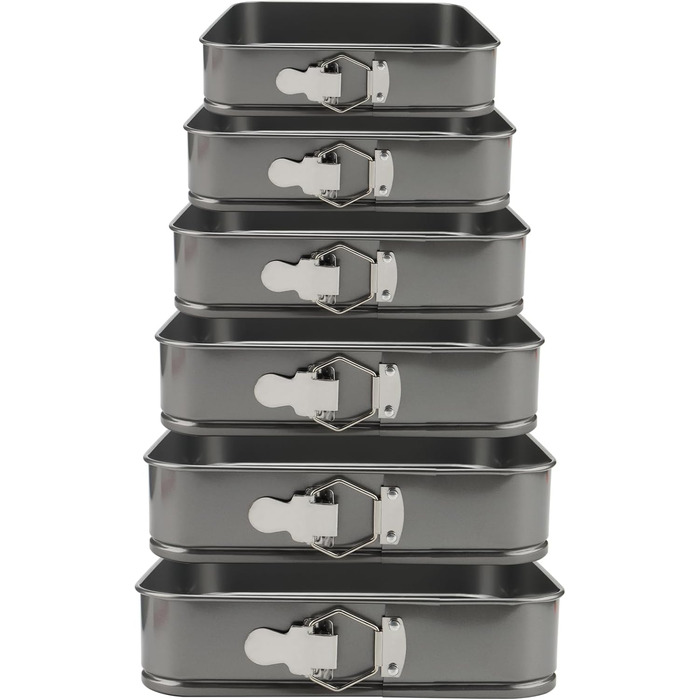 Набір форм для випічки ZOENHOU (6 шт.) - круглі, квадратні, антипригарні, висувні, для тортів та чізкейків