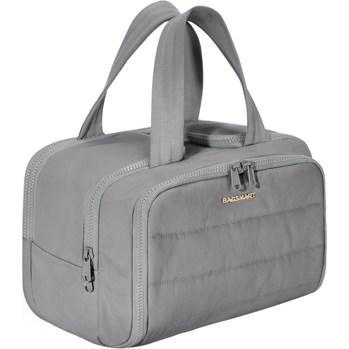 BAGSMART Косметичка для подорожей, сіра - велика, легка, органайзер для косметики та аксесуарів
