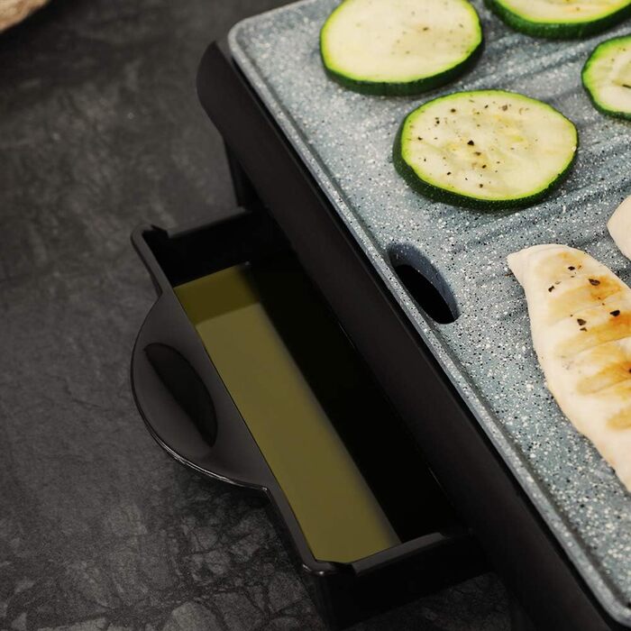 Cecotec Rock'nGrill Dark 1000 Electric Grill with Stone Coating - 1500W, PTFE & PFOA Free