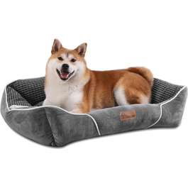 YITAHOME Dog Bed for Medium to Small Dogs, Dog Cushion, Dog Beds, 64x53cm, Non-Slip Bottom Dog Sofa, Grey