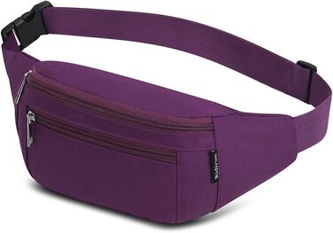 Поясна сумка на пояс для чоловіків та жінок, водонепроникна, для спорту, подорожей, фітнесу, велосипеда, бігу (фіолетовий)