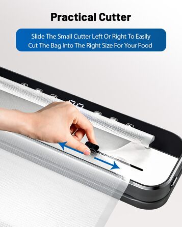 Вакуумний пакувальник FANNOU 5-в-1 для продуктів харчування, з зовнішнім вакуумуванням для банок та контейнерів, чорний