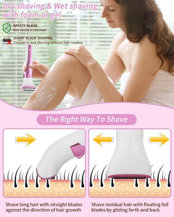 Електричний жіночий тример 5-в-1 для тіла, бікіні, брів та носа. USB-зарядка. Білий (фіолетовий)