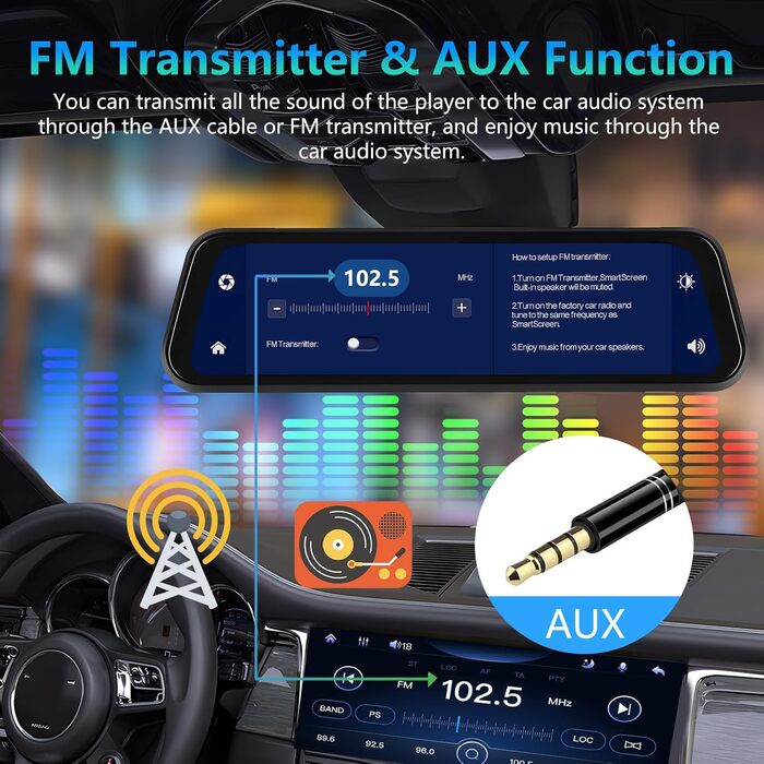 Дзеркало-відеореєстратор Podofo 9.66