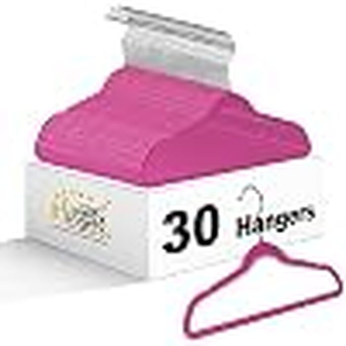 Дитячі пластикові вішалки для одягу Quality Hangers, компактні плечики з поворотним гачком для сорочок та суконь, рожеві, 35 см (30 шт)