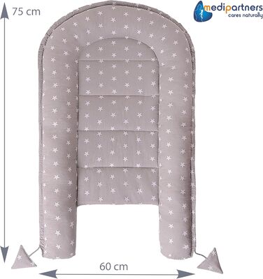 Килимок для кота та собаки Medi Partners 75x60x10 см, м'який лежак зі зірками, для котів та собак середніх розмірів